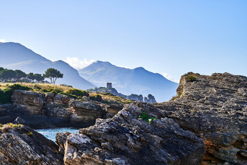 Rocky seashore in Sicily