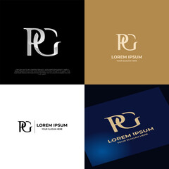 Logo Initial PG Lettering Typography Modern