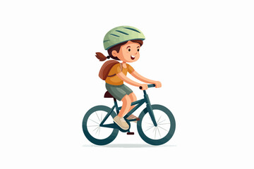 Vector of a woman riding a bicycle