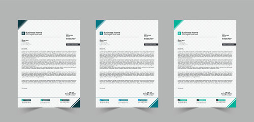 Blue and Green Corporate or Business Letterhead Template Design, Brand Identity, Join Letter, Company Profile with Creative, Eye Catching, Professional, Modern and Abstract Vector A4 Size Layout
