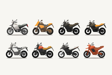 Vector of a row of motorbikes