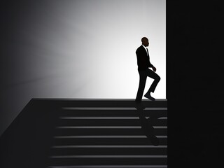 Obraz premium businessman standing on stairs