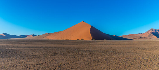 Fototapeta na wymiar A view towards Dune Forty in Sossusvlei, Namibia in the morning light