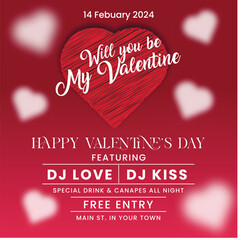 silhouette valentines day celebration social media post template
