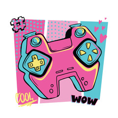 Girlish Gamepad poster. Pink Gamepad illustration for girl t shirt. © Kseniia Koval