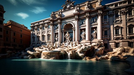 Rome, Italy's Fountain di Trevi - obrazy, fototapety, plakaty