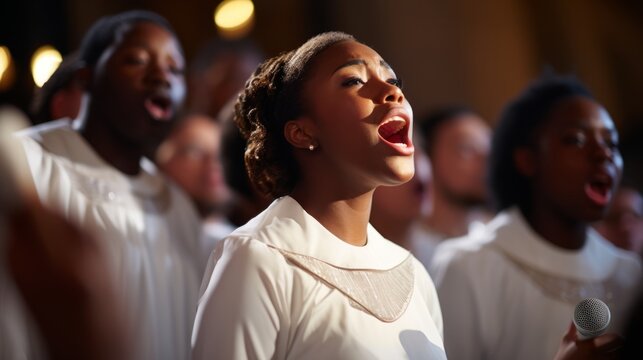 A choir member hitting a breathtaking high note