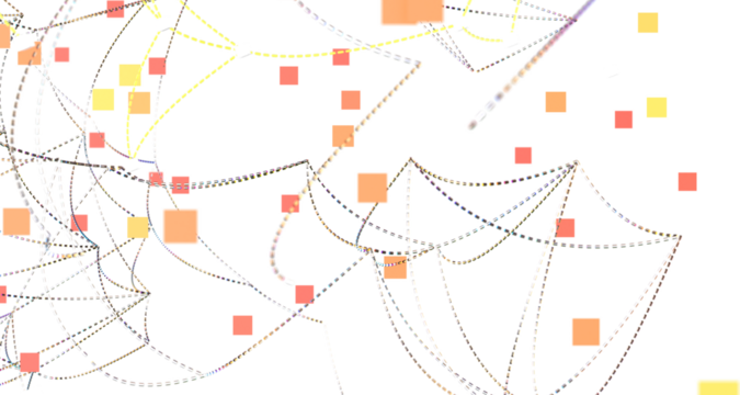 Big data visualization. Network connection structure with chaotic distribution of points and lines. 3D rendering.