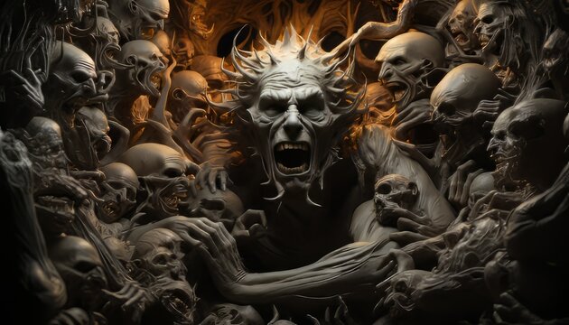 surreal hellish fear and horror 