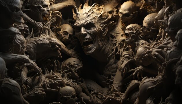 devil surrounded by hell