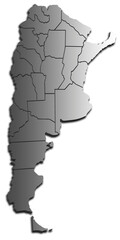 MAP OF ARGENTINA SOUTH AMERICAN CONTINENT
