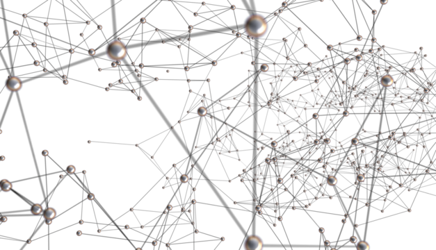 Neural network 3D illustration. Big data and cybersecurity