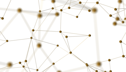abstract lines with dots over dark background.