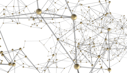 abstract lines with dots over dark background.