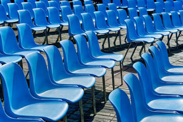Fototapeta premium rows of seats in stadium vacant