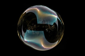 A soap bubble floating in the air. Generative AI