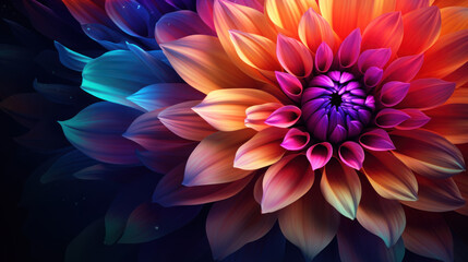 Fototapeta na wymiar Colorful Bloom Close-up. Generative AI.