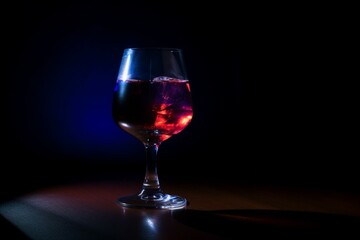Refreshing cocktail on dark background with vibrant lighting and shadow. Generative AI
