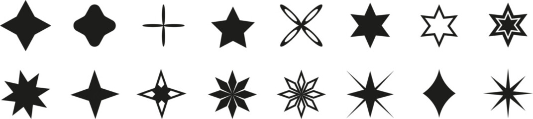 Modern icon with star burst sticker vector for decoration design. Star icon template vector illustration design. Flat rating star icon design vector. Modern style. Space star line icon.