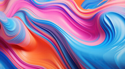 Background with liquid colored swirls and dye blends that flows from top to bottom. Fluid art acrylic texture with colorful waves, mixing paint effect. Abstract backdrop with bright blended colors.