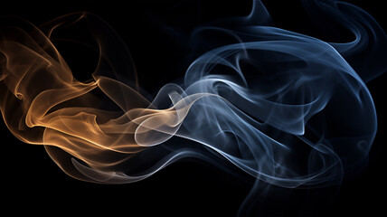 Smoke on black abstract background to represent elegance