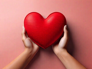 Obraz premium Red Heart in hands