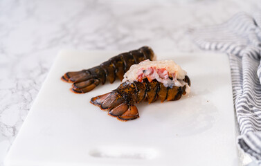Garlic lobster tails