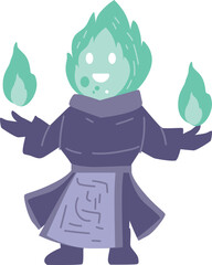 fantasy Fire spirit character vector game element