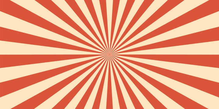 Circus or carnival retro background with sunlight vintage rays or sunbeam burst, vector layout. Funfair carnival radial stripes or pinwheel pattern poster for amusement park or vintage circus festival