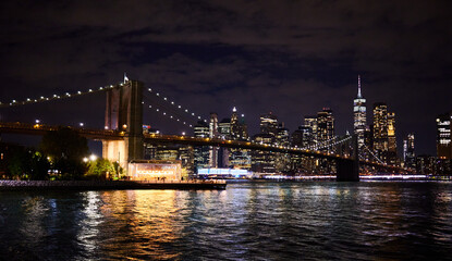 Brooklyn bridge at night
