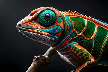 Tuinposter chameleon on a branch © Sofia Saif