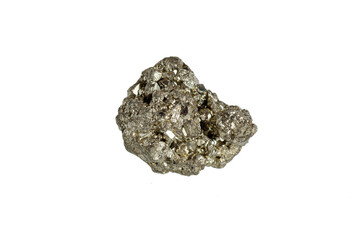 pyrite garnet mineral stone macro on white background