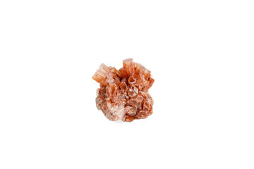 aragonite mineral stone macro on white background