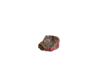 chalcopyrite mineral stone macro on white background