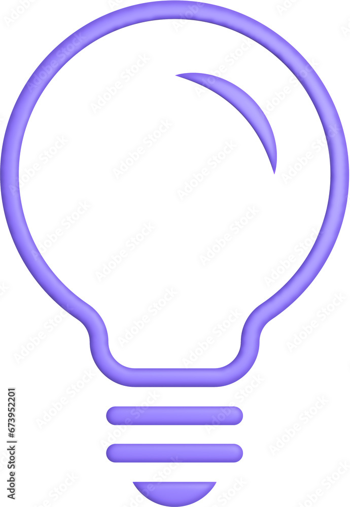 Poster 3d rendering lamp icon. illustration with shadow isolated on white.