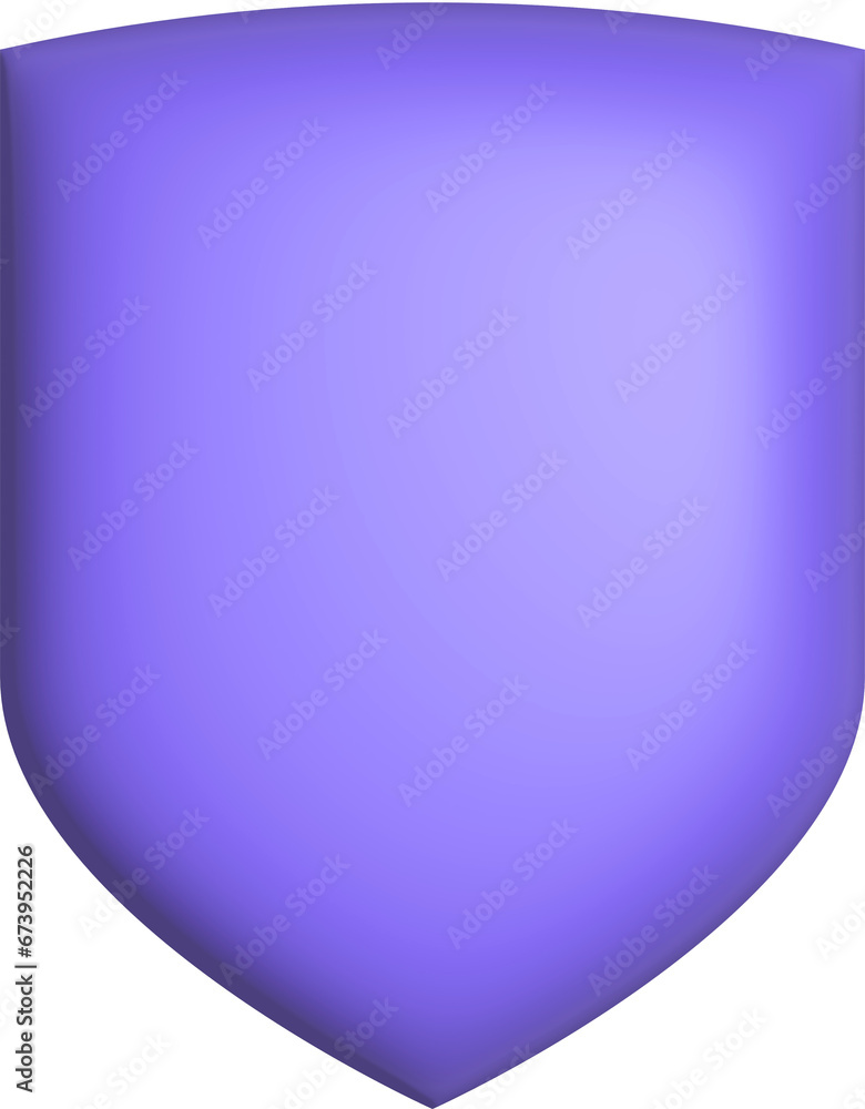 Poster 3d rendering shield icon. illustration with shadow isolated on white background.