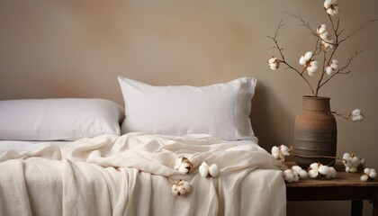 Photo of a Cozy Bed with a Floral Touch