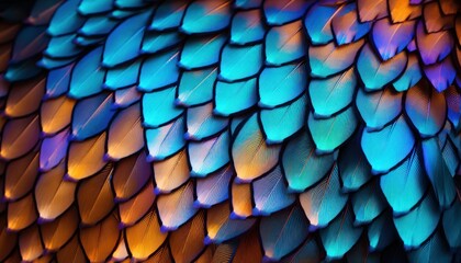 Photo of a Vibrant Display of Color: Close-Up of a Bird's Feathers