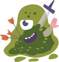 fantasy slime character vector game element