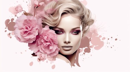 Artistic cosmetic and beauty illustration with a touch of elegance