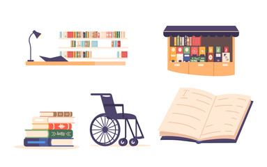 Set Of Icons, Books Are Gateways To Knowledge, Imagination, And Adventure. They Transport Readers To Distant Worlds