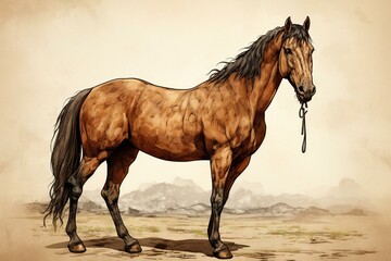 Illustration of a horse mentioned in a biblical text. Generative AI