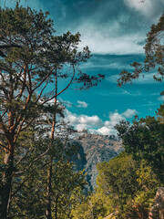 hiking in the mountains