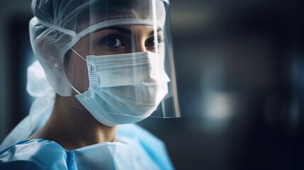 Healthcare worker donning protective gear