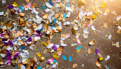 Confetti for carnival on the street
