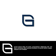 Fototapeta premium Initial Letter G Logo. White and Black Circle Shape Origami Style isolated on white and Black Background. Usable for Business and Branding Logos. Flat Vector Logo .
