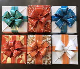 Assortment of Elegantly Wrapped Gifts
