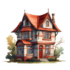 Fototapeta na wymiar flat illustration of a house with a little roof grain