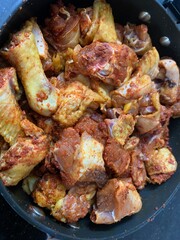 Marinated country chicken top view