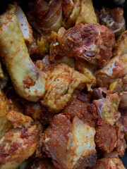 Marinated country chicken top view